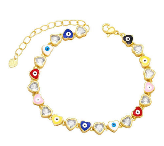 Evil Eye Heart Bracelet