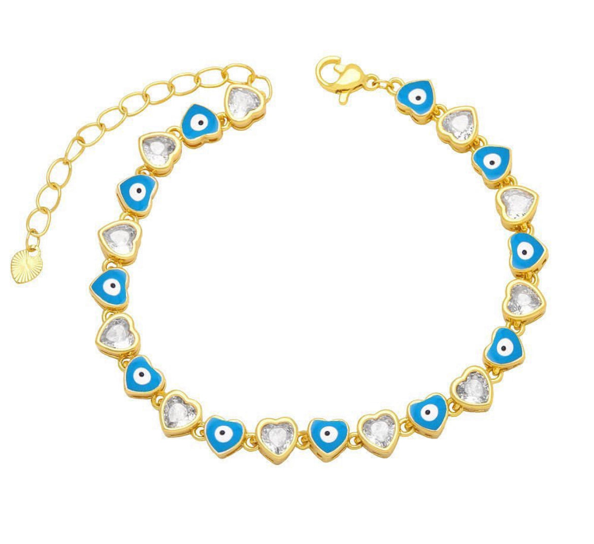 Evil Eye Heart Bracelet