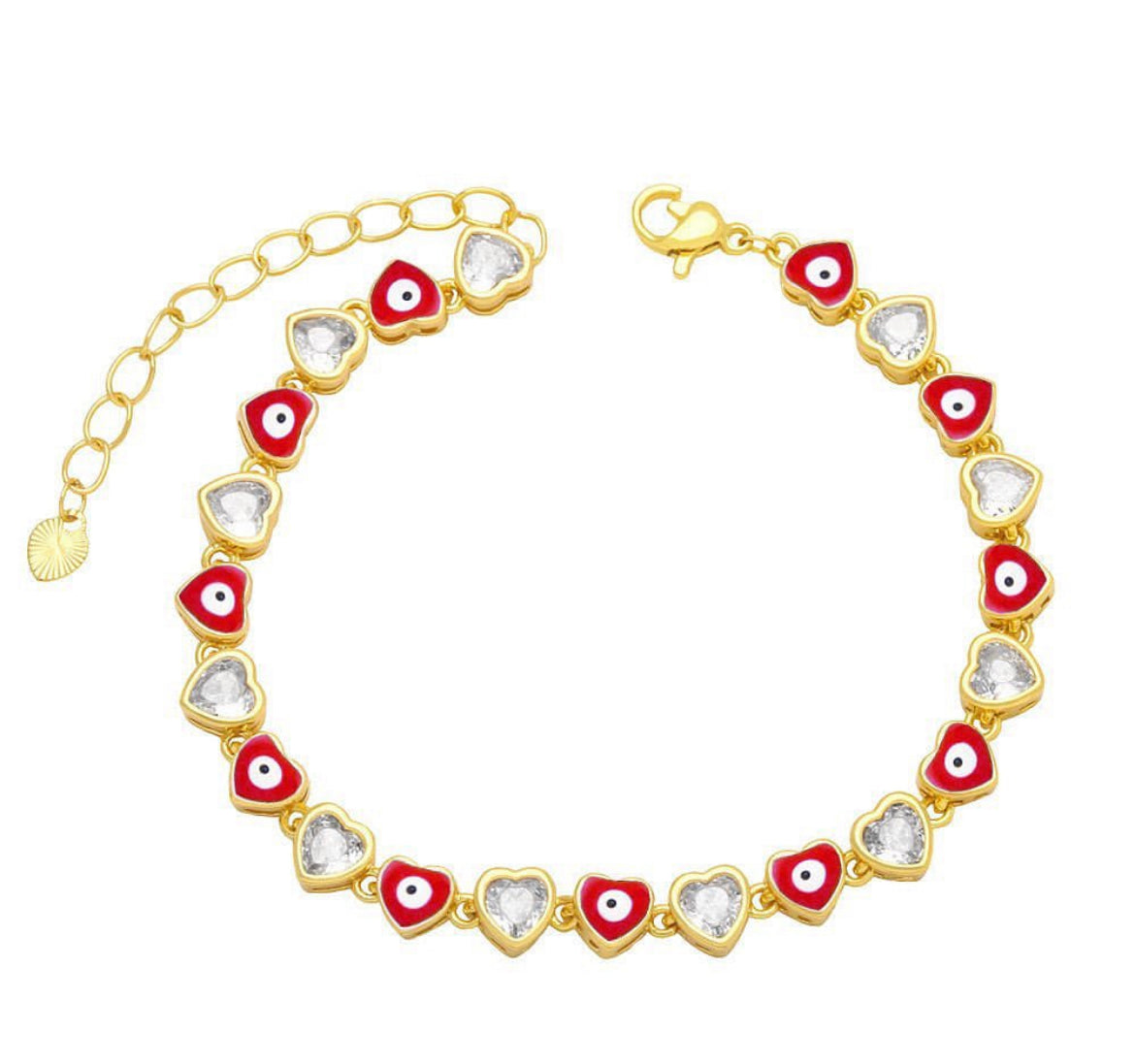 Evil Eye Heart Bracelet