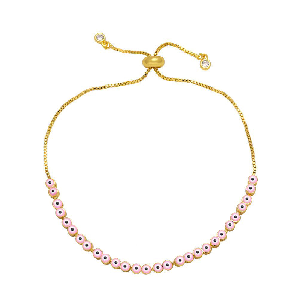 Evil Eye Gold Pull Chord Bracelets