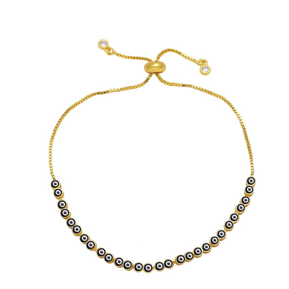 Evil Eye Gold Pull Chord Bracelets