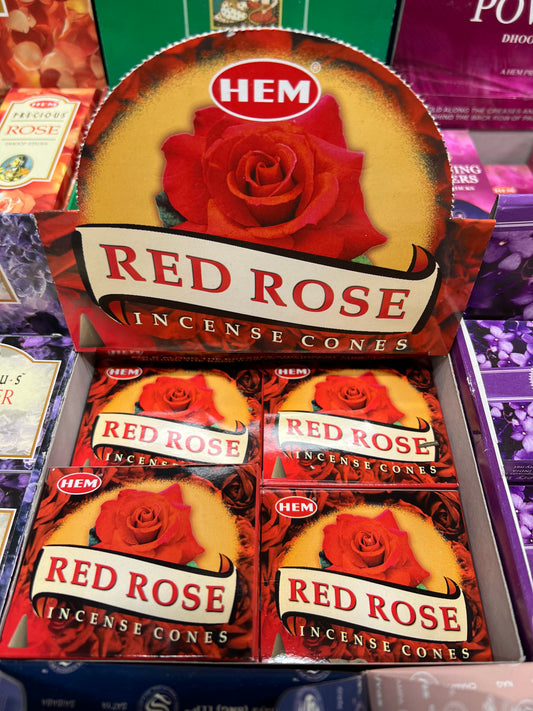 HEM RED ROSE INCENSE CONES