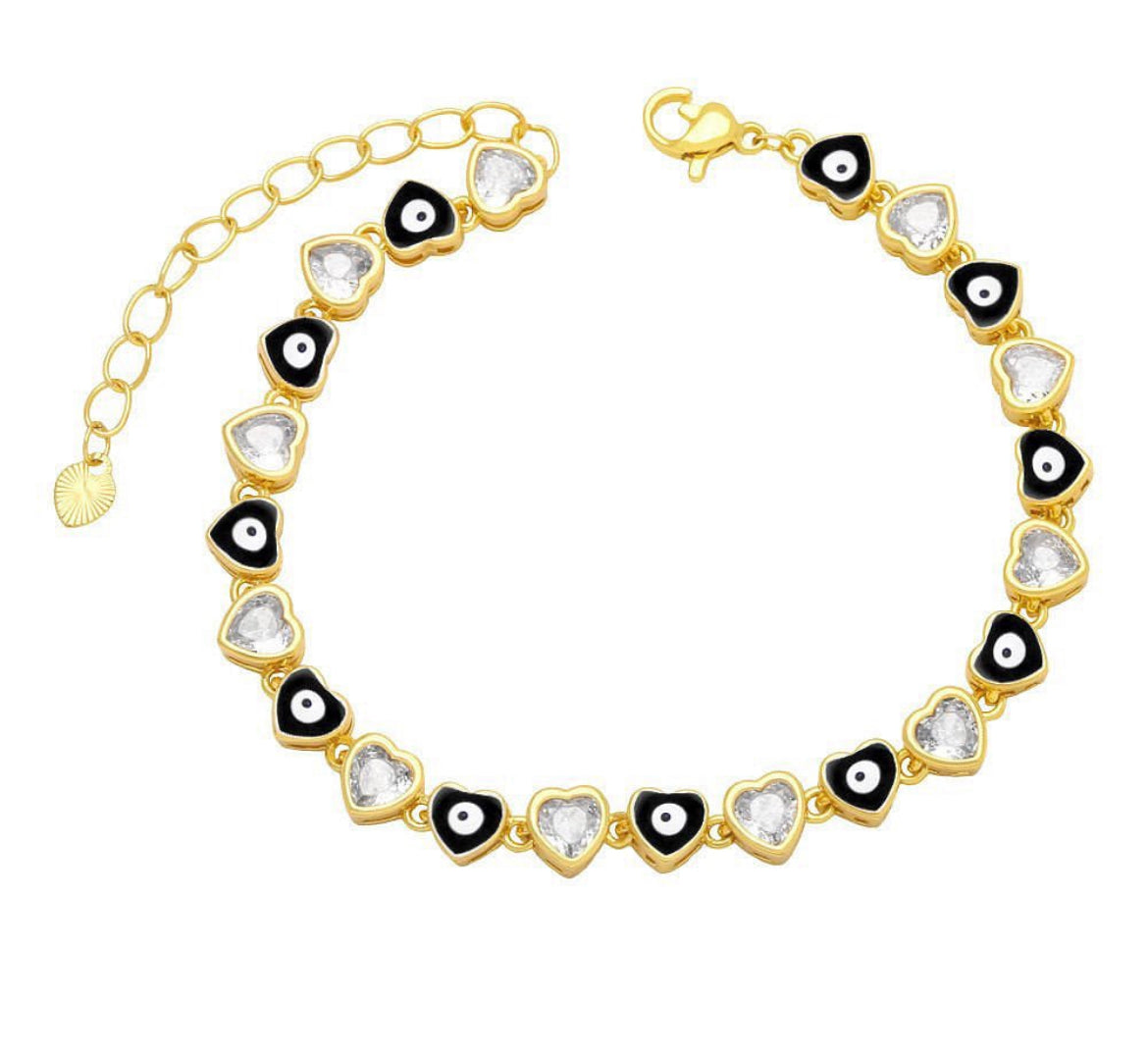 Evil Eye Heart Bracelet